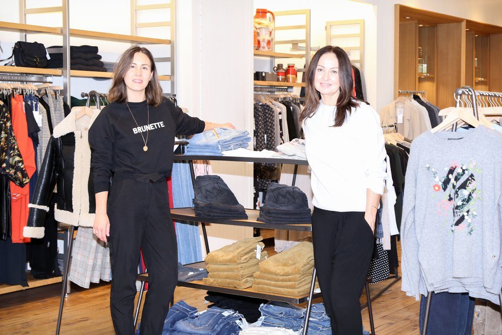 Katrina and Caroline photographed wearing sweatshirts from Brunette the Label at the Hills of Kerrisdale store in Vancouver, BC.