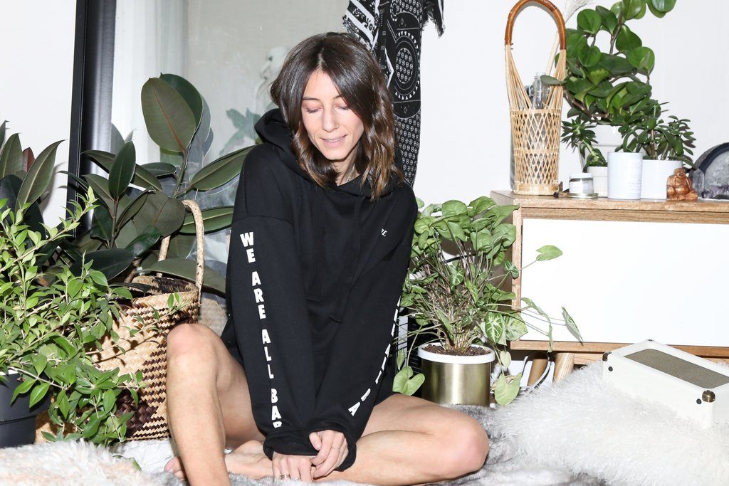 Blogger Kiara Schwartz of tobruckave.com photographed in black We Are All Babes sweatshirt from Brunette the Label.